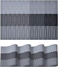Artoid Mode Grau Schwarz PVC Platzsets 4er Set,