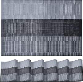 Artoid Mode Grau Schwarz PVC Platzsets 6er Set,