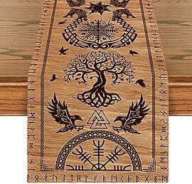 Artoid Mode Holz Wikinger Baum des Lebens Rabe