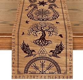 Artoid Mode Holz Wikinger Baum des Lebens Rabe