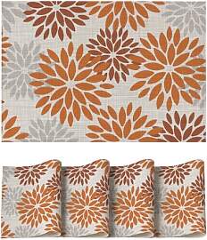Artoid Mode Orange Dahlien Herbst PVC Platzsets