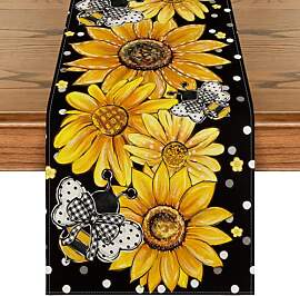 Artoid Mode Schwarz Sonnenblumen Bienen Frühling