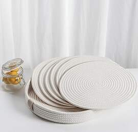 Art Pinecone Platzsets aus gewebtem Baumwollseil,