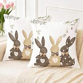 Arwllzz 2er Set Ostern Kissenbezug 45 x 45