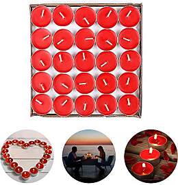 ASANMU 50 Stk Teelichter Rot, Runde Romantische
