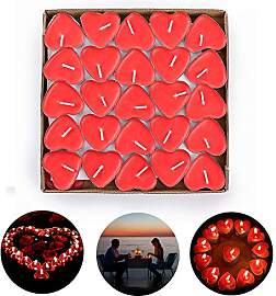 ASANMU Romantische Kerze, 50 Kerzen mit rotem