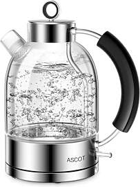 ASCOT Wasserkocher Glas, Elektrischer Wasserkocher 