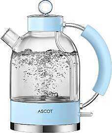 ASCOT Wasserkocher Glas, Elektrischer Wasserkocher 