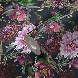 A.S. Création Blumentapete Dunkel Grün Schwarz