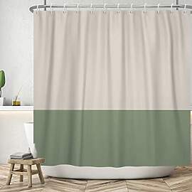 ASDCXZ Duschvorhang 180x180 cm, Modern Beige Grün 