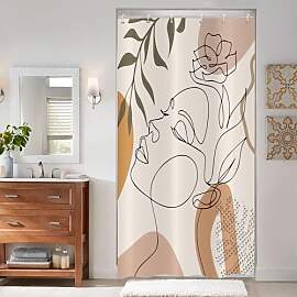 ASDCXZ Duschvorhang Beige 90x180 cm Boho Style,