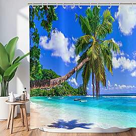 ASDCXZ Duschvorhang Palmen Strand 180x180 cm,