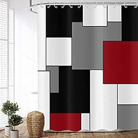 ASDCXZ Duschvorhang, Rot, 180 x 200 cm, abstrakte