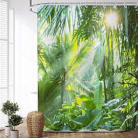 ASDCXZ Duschvorhang, Wald, 180 x 200 cm,