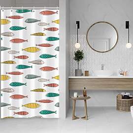 ASDCXZ Fisch Duschvorhang 120x200 cm, Gelb Grün