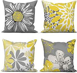 ASDCXZ Gelb Kissenbezug 45x45 cm 4er Set,