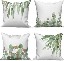 ASDCXZ Grün Blätter Kissenbezug 40x40 cm 4er