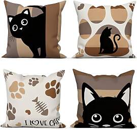 ASDCXZ Katze 4er Set Kissenbezug 40x40 cm Tier