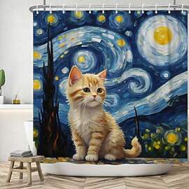 ASDCXZ Katze Duschvorhang 180x200 cm, Modern