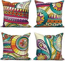 ASDCXZ Kissenbezug Boho 50x50 cm 4er Set, Retro