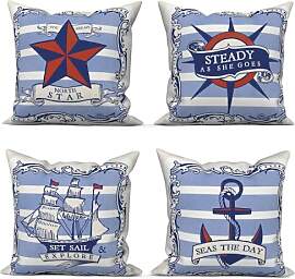 ASDCXZ Maritim Kissenbezug 40x40 cm 4er Set, Rot