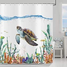 ASDCXZ Meeresschildkröte Duschvorhang 180x200 cm, 