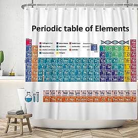 ASDCXZ Periodensystem Duschvorhang 180x200 cm, Bad 