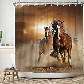 ASDCXZ Pferd Duschvorhang 180x200 cm, Vintage
