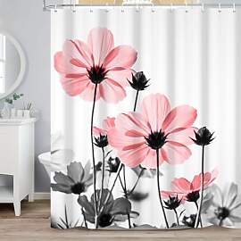 ASDCXZ Rosa Blumen Duschvorhang 180x200 cm,