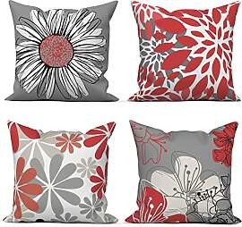 ASDCXZ Rot Kissenbezug 45x45 cm 4er Set,