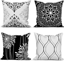 ASDCXZ Schwarz Kissenbezug 40x40 4er Set, Schwarz