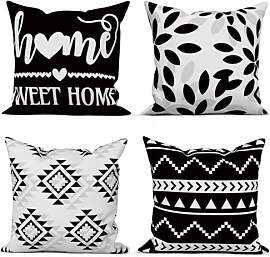 ASDCXZ Schwarz Kissenbezug 40x40 cm 4er Set,