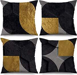 ASDCXZ Schwarz Kissenbezug 40x40 cm 4er Set,
