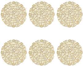 ASFINS Untersetzer Rose 6er Set, Gold Untersetzer