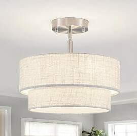 ASHUAQI Deckenlampe Stoff, 3 Flammig Deckenlampe