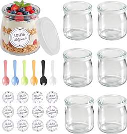 ASOFTY 6 Stück 200ml Durchsichtige Joghurtgläser 
