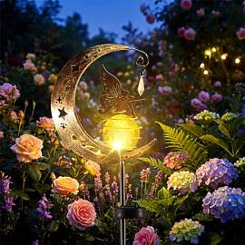 ASOFTY Mond Solarleuchten Garten Deko, Blumenfee