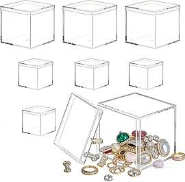 ASOUUNLD 8 stück Acrylbox mit Deckel 10 cm/ 4,5