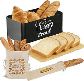 ASOUUNLD Brotkasten mit Schneidebrett Brotbox aus