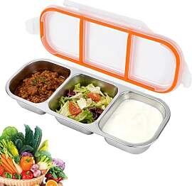 ASOUUNLD Snackbox mit 3 Fächern Edelstahl
