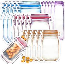 ASTER 20 Stück Einmachglas-Druckverschlussbeutel
