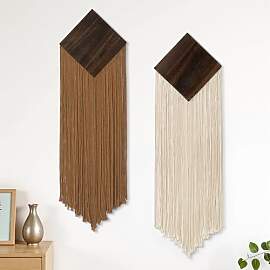 ASTNIC 2Pcs Boho Makramee Wandbehang Geometrischer 