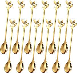 Ateweita Goldene Teelöffel, Klein Espressolöffel 