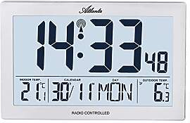 Atlanta Funkwanduhr Digital mit Temperaturanzeige