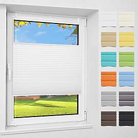 Atlaz Plissee Klemmfix ohne Bohren, 35x130cm(BxH), 