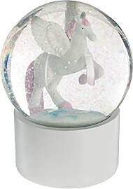 Atmosphera - Schneekugel Einhorn - H 16 cm - Grau