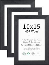 ATOBART 10x15 Schwarz Bilderrahmen,4x6 zoll MDF