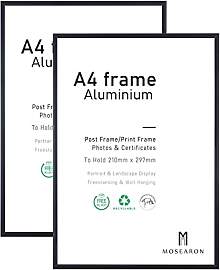 ATOBART A4-Fotorahmen, 2er-Pack-21x30cm schwarzer