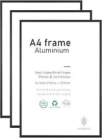 ATOBART A4-Fotorahmen, 3er-Pack-21x30cm schwarzer