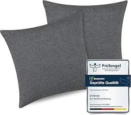 ATsense 2er Set Kissenbezug 80x80 cm - 100%